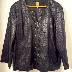 Black crocodile print suit jacket/blazer